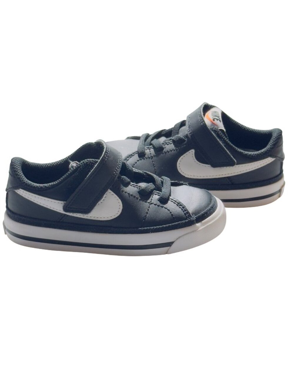 NIKE Toddler Shoes Black & White Sneakers DA5382-002 Size 7.5 Hook & loop Strap